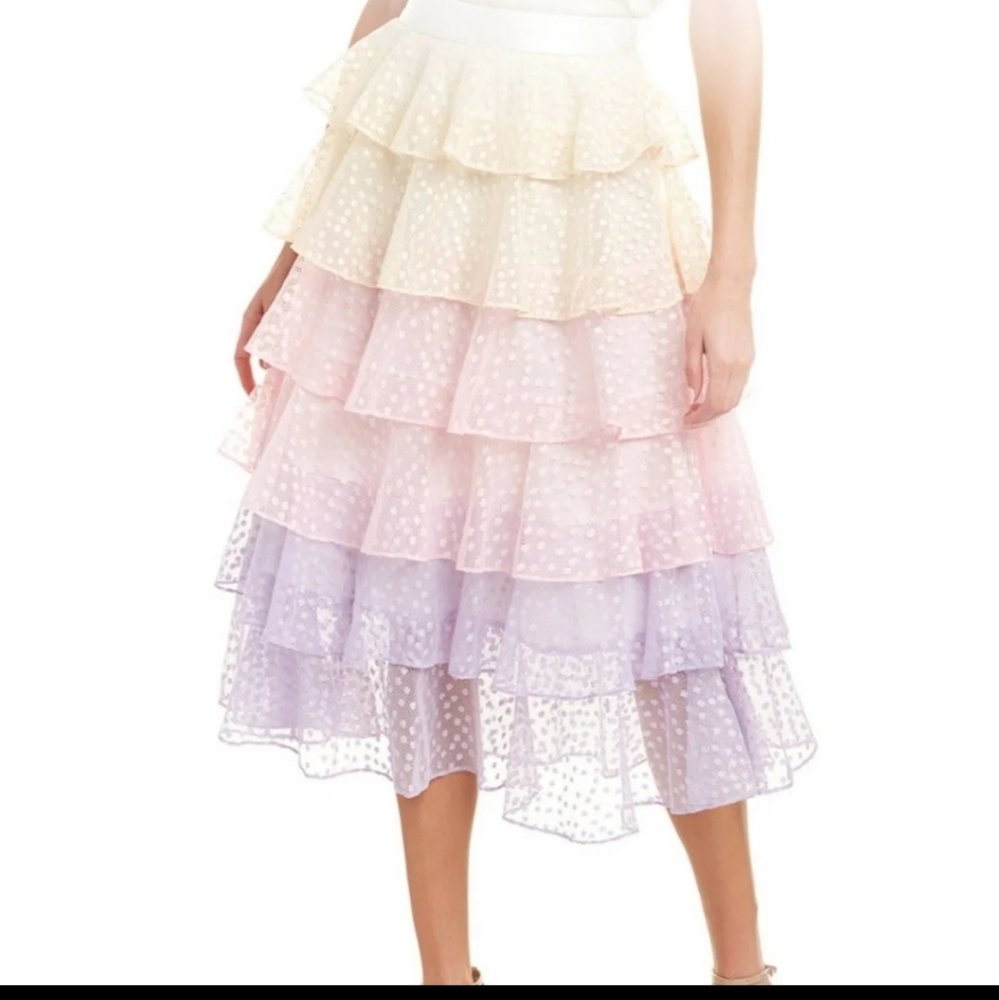 Gracia Pastel Ruffle Tiered Skirt